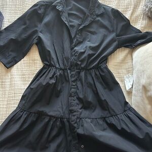 Elegant Black Button-Down Dress